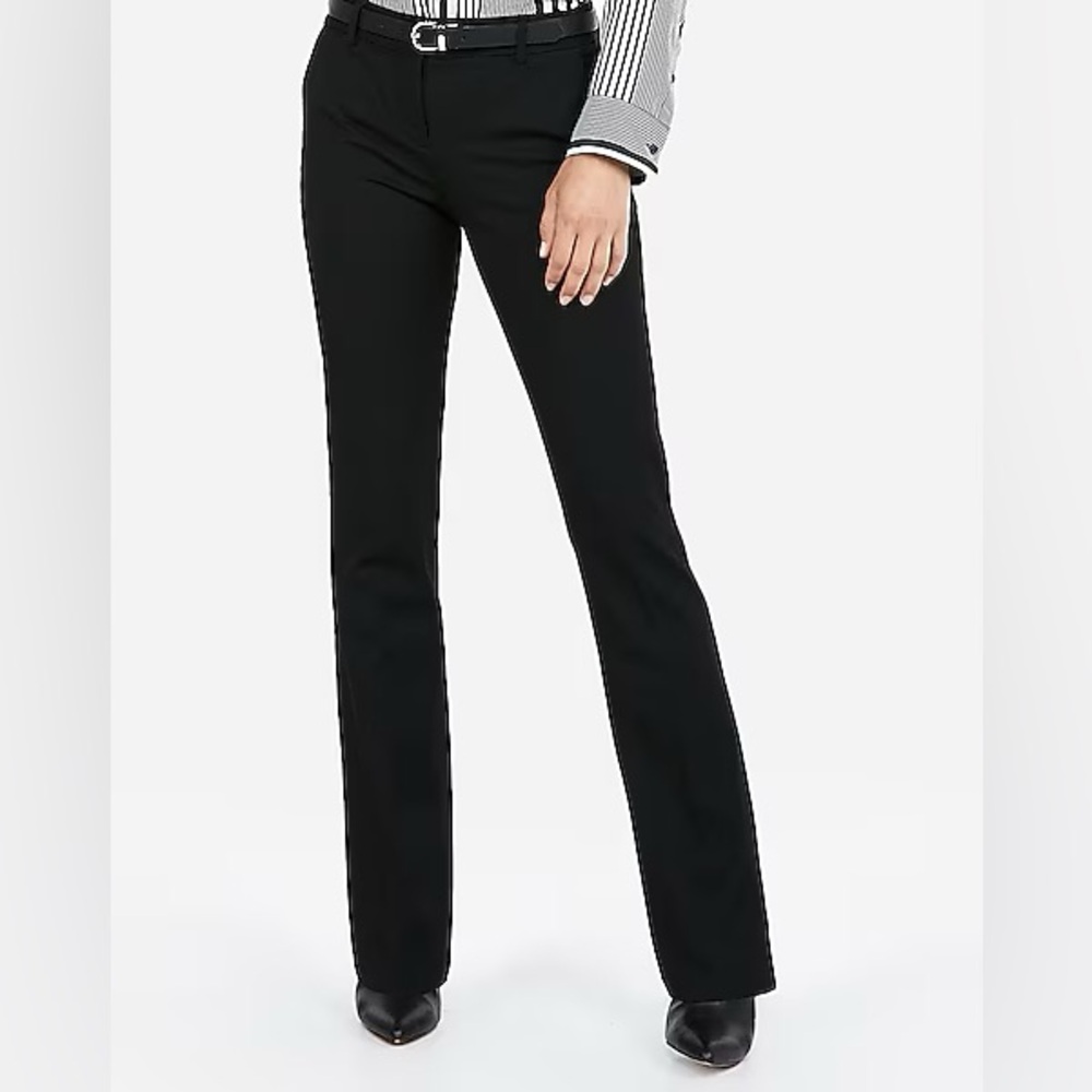 Express Columnist Midrise Boot Cut Trousers in Black - Size 12R